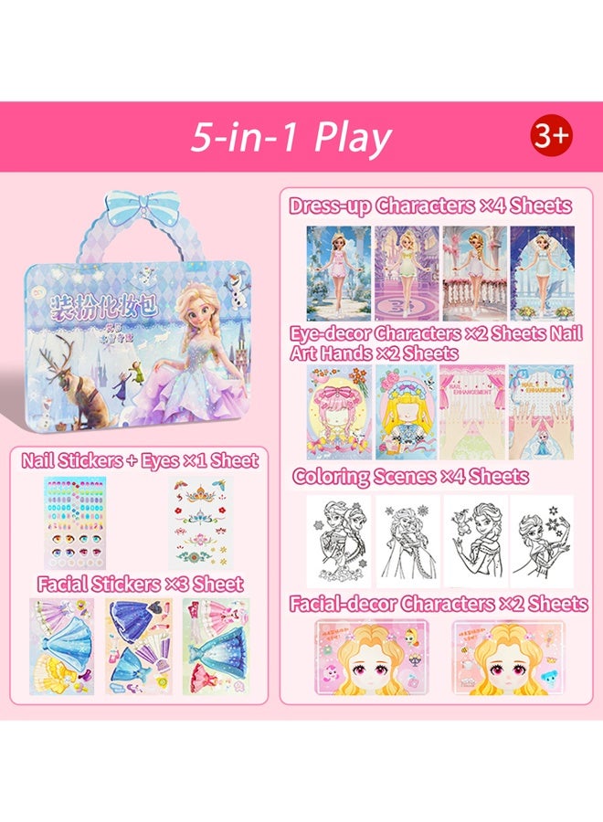 Dress Up Game Set Princess Fantasy Makeup, Pretty Pretty Princess Game, Girls Toy Kit with Dress Up Set, DIY Paper Makeup Arts and Crafts for Kids 4-6 - Image 2